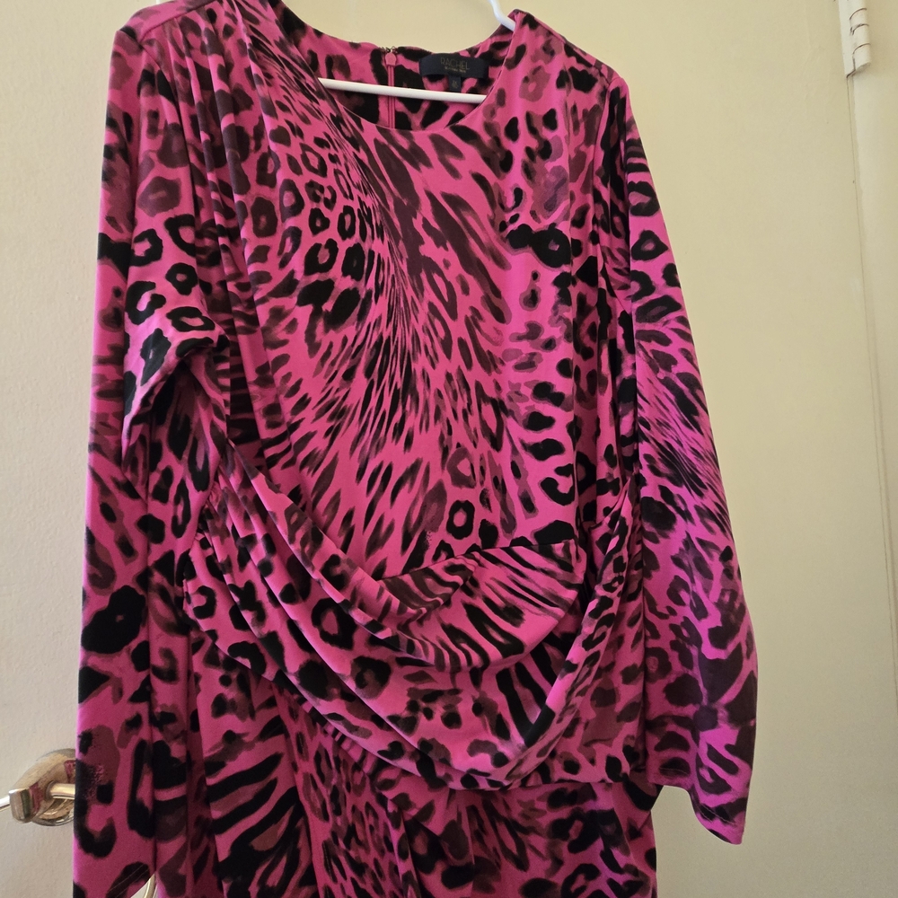 RACHEL Rachel Roy Fuchsia and Black Patterned Dress
